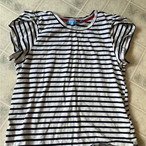 Rsvp Draper James Blue White Stripe Tulip Sleeve Tee